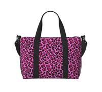 JCVBN - Borsone da viaggio con stampa leopardata, pieghevole, medio, per weekender, per la notte, impermeabile, per sport, palestra, 8