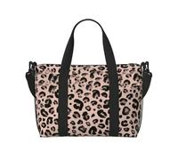 JCVBN - Borsone da viaggio con stampa leopardata, pieghevole, medio, per weekender, per la notte, impermeabile, per sport, palestra, 5