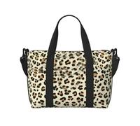 JCVBN - Borsone da viaggio con stampa leopardata, pieghevole, medio, per weekender, per la notte, impermeabile, per sport, palestra, 3