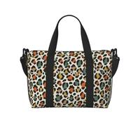 JCVBN - Borsone da viaggio con stampa leopardata, pieghevole, medio, per weekender, per la notte, impermeabile, per sport, palestra, 7