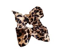 JCVBN - Elastico per capelli quadrato con stampa leopardata pieghettata, stile vintage, per coda di cavallo bassa, per creare un'atmosfera elegante