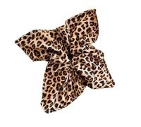 JCVBN - Elastico per capelli quadrato con stampa leopardata pieghettata, stile vintage, per coda di cavallo bassa, per creare un'atmosfera elegante