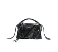 JCVBN - Mini borsa a tracolla in pelle, con risvolto, alla moda, semplice, casual, leggera, Nero