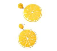 JCVBN - Orecchini pendenti alla moda, in acrilico, con frutto e limone, fragola, per donne, alla moda, eleganti, particolari, estivi, Alluminio