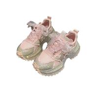 JCVBN - Scarpe da ginnastica da donna con lacci, tacco alto, plateau, scarpe da lavoro con cristalli, scarpe da corsa notturne con stelle scintillanti, rosa, 38 2/3 EU