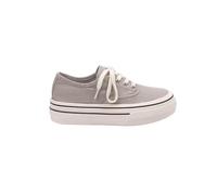 JCVBN Scarpe da ginnastica da donna con plateau in tela basse, con lacci, nascoste, altezza crescente, scarpe casual bianche blu nebbiose grigio grigio primavera verde mango, Grigio, 38 EU
