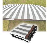 JCVCCV Rete Ombreggiante per Esterni A Righe Grigie E Bianche, Recinzione per La Privacy del Balcone, Protezione UV, Telo Ombreggiante con Occhielli(4.0x5.0m/13.1x16.4ft)