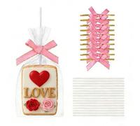 JCXGRVC 50 sacchetti trasparenti per riso, 10 x 15 cm, con bastoncini e cravatte, kit per riso, sacchetti confezionati singolarmente, per Marshmallow, Mcaron, pop, caramelle, biscotti, torte, minerali