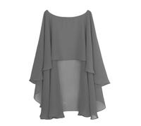 JCXIOC Scialle per abito da sposa mantelli da sposa morbidi per le donne, buste per giacca da sposa, scialle lungo e buste da sposa, coperta da sera di nozze per donna (grigio)