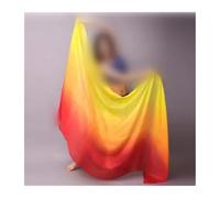 JCXIOC Velo Danza del Ventre Velo di Danza del Ventre in Pura Seta, Sciarpa lanciata a Mano, Scialle, Velo di Danza del Ventre con Colori sfumati(Color 11,250x114cm-Adult)