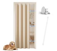 JCyh Tenda per Porta Tenda Oscuranti con Asta Telescopica, Tende Termiche Isolanti per Interni, Tende Oscurante Beige con Anelli per Soggiorno,1 Pezzo 132x200cm, Beige