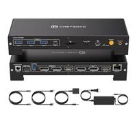 JCYMELE Docking station USB C Switch KVM 3 Montors 2 computer con alimentazione PD 100W DisplayPort ibrido e HDMI KVM Triple 4K60Hz o doppio display esteso 4K144Hz per laptop e PC Condividi 15 in 1