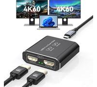 JCYMELE Dual 4K@60Hz Extended Display USB C a Doppio Adattatore HDMI per 2 Monitor Tipo C a HDMI Splitter 1 in 2 Out per Computer Portatili MacBook Pro Air