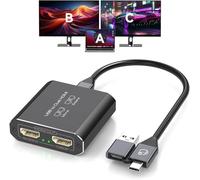JCYMELE Sdoppiatore HDMI 1 Ingresso 2 Uscite per Doppio Monitor USB A & C a 2 HDMI Adattatore 1 in 2 Out per Laptop Mac Triplo set Supporto Modalità MST e SST