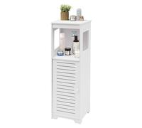 JDBDU Armadietto da bagno bianco con ventilazione, altezza 90 cm, 4 ripiani, in PVC, salvaspazio, per WC, WC per ospiti, corridoio, camera da letto (bianco)