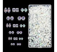 JDBlissful 900Pcs Clear Crystal Glass Beads Making, Diy Craft Project Decorative Bracelet Making Kit, Clear Faceted Glass Beads Loose Beads for Per Gioielli Fai da Te, Collane, Braccialetti, Orecchini