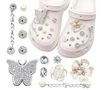 JDBlissful Ciondoli per Scarpe per Zoccoli Accessori Scarpe Con Diamanti Cristallo Ciondoli per Decorazioni per Scarpe per Ragazze Donne Regalo per Feste di Compleanno (Butterfly Set)