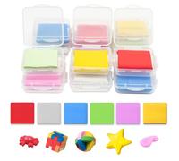 JDBlissful Gomme Impastate 12 Pezzi Gomma Morbida Impastata con Astuccio Trasparente, Gomme Colorate per Disegno e Scrittura per Bambini Artisti Forniture Scolastiche
