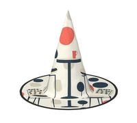JDbncxe 1 cappello di Halloween - La bellezza dei cerchi stampa streghe decorazione festa, accessorio cosplay, festa di carnevale, cappello magico