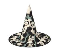 JDbncxe 1 cappello di Halloween - Panda giganti sdraiati stampa streghe decorazione festa, accessorio cosplay, festa di carnevale, cappello magico