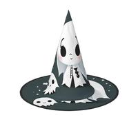 JDbncxe 1 cappello di Halloween - Piccolo fantasma che salta stampa streghe decorazione festa, accessorio cosplay, fascia per capelli di carnevale festivo, cappello magico mago