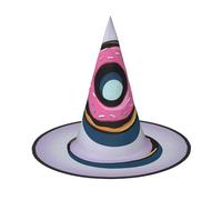 JDbncxe 2 cappelli di Halloween - Close-up of Donuts Print Witches Decor Party, Cosplay Accessory, Festive Carnival Headband, Magic Wizard Cap
