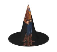 JDbncxe 2 cappelli di Halloween - Cool cowboy Man Print Witches Decor Party, Cosplay Accessory, Festive Carnival Headband, Magic Wizard Cap
