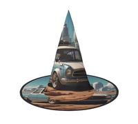 JDbncxe 2 cappelli di Halloween - Retro Car Print Witches Decor Party, Cosplay Accessory, Festive Carnival Headband, Magic Wizard Cap