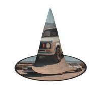 JDbncxe 2 pz Halloween Hat - Cars in the desert Print Witches Decor Party, Cosplay Accessorio, Festive Carnival Headband, Magic Wizard Cap