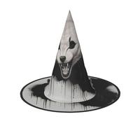 JDbncxe 3 cappelli di Halloween - Angry howling wolf stampa streghe decorazione festa accessorio cosplay festa festa carnevale fascia magica cappello magico