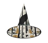 JDbncxe 3 cappelli di Halloween - Cat in the Woods Stampa streghe Decor Party Accessorio Cosplay Festive Carnevale Fascia Mago Cap
