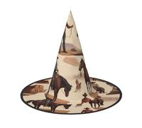 JDbncxe 3 cappelli di Halloween - People of the desert Print Witches Decor Party, accessorio cosplay, festa di carnevale, copricapo magico