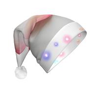 JDbncxe Cappello di Natale per adulti con stampa a LED rosa fantasia amore - Cappello di Babbo Natale morbido copricapo per feste di Natale - Berretto caldo unisex