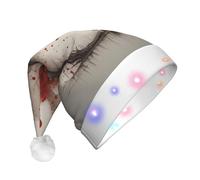 JDbncxe Cappello di Natale per adulti con stampa di albero dell'amore per coppie, cappello di Babbo Natale, morbido copricapo per feste di Natale, berretto unisex caldo