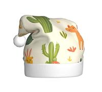 JDbncxe Cappello di Natale per adulti con stampa di creature del deserto, cappello di Babbo Natale, bomboniere di Natale, Capodanno, copricapo per le festività
