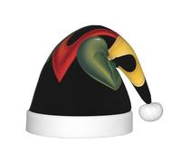 JDbncxe Cappello di Natale per bambini con stampa creativa a forma di amore festivo, cappello di Babbo Natale in morbido peluche, copricapo perfetto per le vacanze per Natale