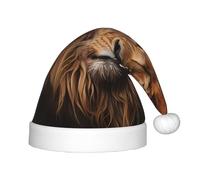 JDbncxe Cappello natalizio con stampa dello sguardo del leone per bambini, morbido cappello di Babbo Natale, perfetto per le vacanze di Natale