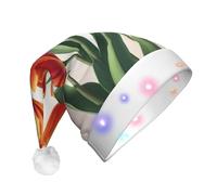 JDbncxe Cappello natalizio per adulti con stampa di tulipani super bello, cappello di Babbo Natale, morbido copricapo per feste di Natale, cappello caldo unisex