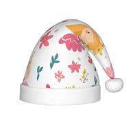JDbncxe Cappello natalizio per bambini con stampa di fiabe in cartoni animati, morbido cappello di Babbo Natale, perfetto per le vacanze di Natale