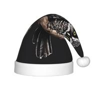 JDbncxe Cappello natalizio per bambini con stampa di gufo tarda notte, cappello di Babbo Natale in morbido peluche, copricapo perfetto per le vacanze di Natale