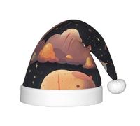 JDbncxe Cappello natalizio per bambini con stampa di stelle e pioggia, morbido cappello di Babbo Natale, perfetto per le vacanze di Natale