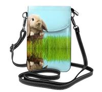 JDbncxe Chicago - Piccola borsa per cellulare con stampa riflessa, borsa a tracolla con tracolla regolabile, perfetta per la vita quotidiana, uso esterno, Coniglietto su erba verde, Taglia unica