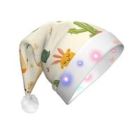 JDbncxe Desert Creatures - Cappello di Natale con stampa LED per adulti, cappello da Babbo Natale, morbido copricapo per feste di Natale, berretto unisex caldo