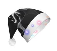 JDbncxe Esposizione di opere d'arte Stampa LED Cappello di Natale per Adulti - Cappello di Babbo Natale festivo, Morbido copricapo per feste di Natale - Berretto caldo unisex