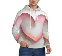 JDbncxe Felpa con cappuccio da uomo in pile - Fantasia rosa amore stampa pullover felpa, manica lunga, streetwear per tutti i giorni, lounge, Nero , 4XL