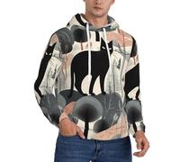 JDbncxe Felpa con cappuccio in pile da uomo, con stampa di un gatto nella giungla, a maniche lunghe, streetwear per tutti i giorni, per il salotto, Nero , 3XL