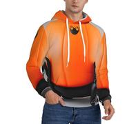 JDbncxe Felpa da uomo in pile con cappuccio, stampa zucca sulla schiena di gatto, pullover a maniche lunghe, abbigliamento streetwear per tutti i giorni, lounge, Nero , M