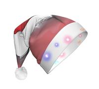 JDbncxe Have a loving heart Print LED Christmas Hat for Adults - Festive Santa Hat Soft Xmas Party Headwear - Unisex Warm Cap
