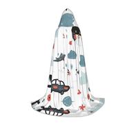 JDbncxe L Halloween Capo con cappuccio Il fenomeno dei cartoni animati Stampa - Unisex Costume Mantello per Cosplay, Esposizione di fumetti, Festa di Carnevale