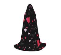JDbncxe L Halloween Capo con cappuccio rosa cuore amore stampa - Unisex Costume mantello per Cosplay, Esposizione di fumetti, festa di Carnevale